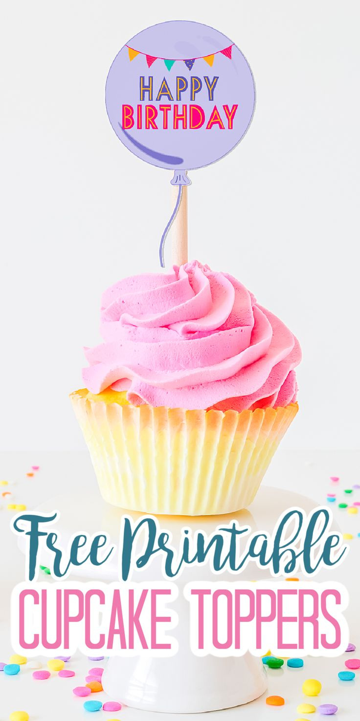 Free Printable Cupcake Toppers And More Party Printables throughout FREE Printable Birthday Cupcake Toppers