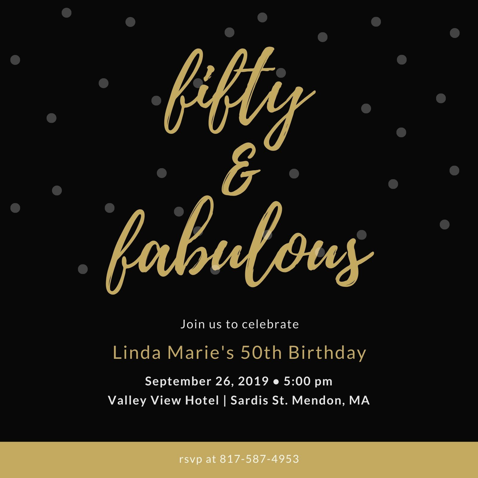 Free, Printable Custom 50Th Birthday Invitation Templates | Canva inside Free Printable Birthday Invitations For 50Th Party
