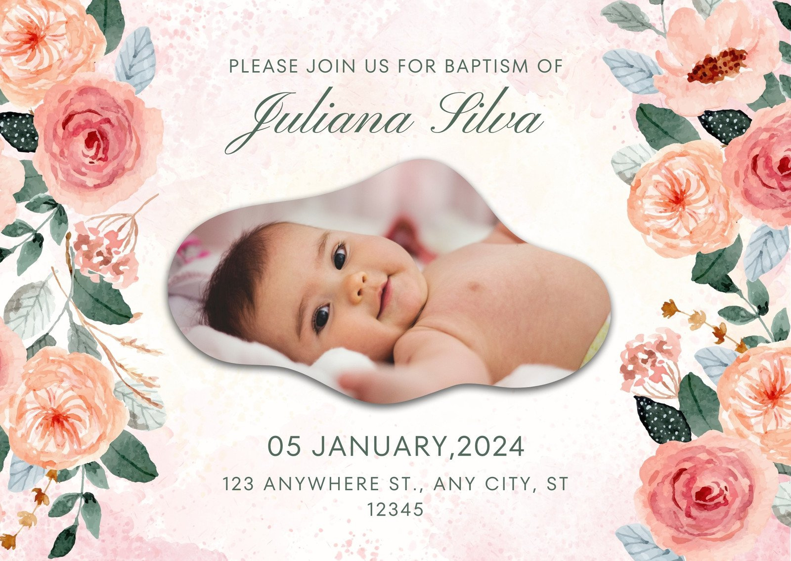 Free Printable, Customizable Baptism Card Templates | Canva throughout Free Printable Baptism Congratulation Cards