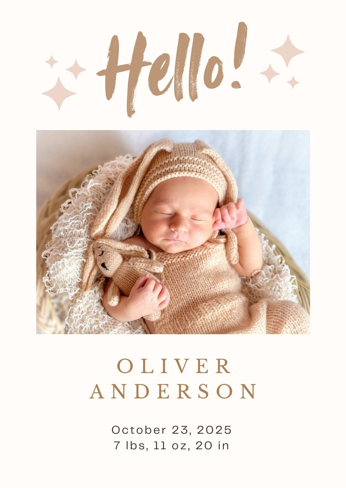 Free, Printable, Customizable Birth Announcement Templates | Canva pertaining to Free Printable Birth Announcement Cards