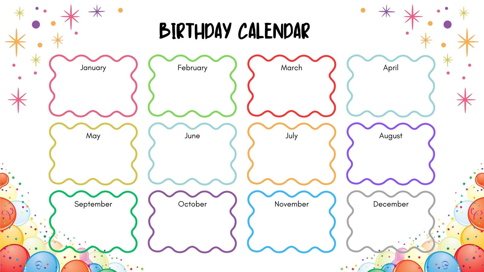 Free, Printable, Customizable Birthday Calendar Templates | Canva regarding FREE Printable Birthday Calendar Template