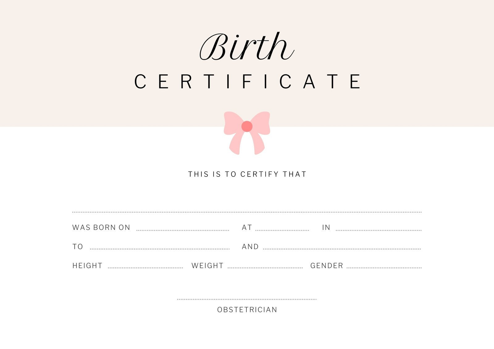 Free Printable, Customizable Birthday Certificate Templates | Canva with Free Printable Birth Certificate Template