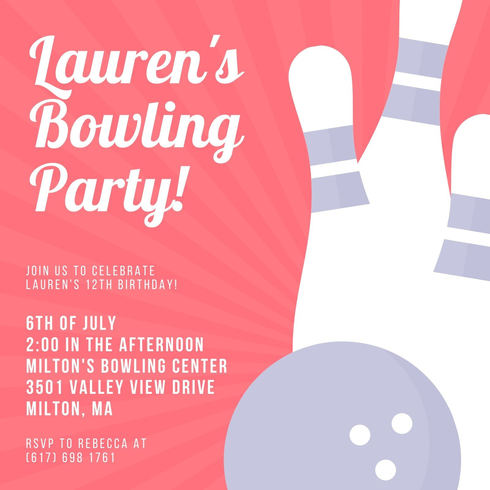 Free Printable, Customizable Bowling Invitation Templates | Canva inside FREE Printable Bowling Party Invitations