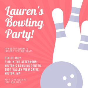 Free Printable, Customizable Bowling Invitation Templates | Canva pertaining to Free Printable Birthday Invitations For Bowling Party