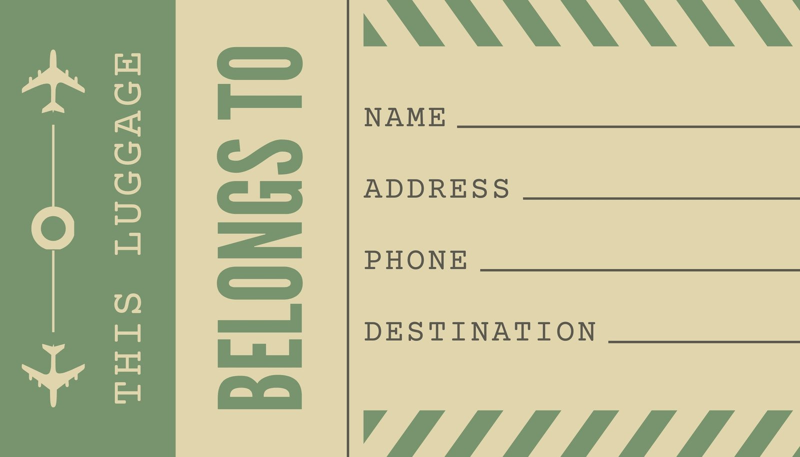 Free Printable, Customizable Luggage Tag Templates | Canva pertaining to Free Printable Blank Luggage Tag Template