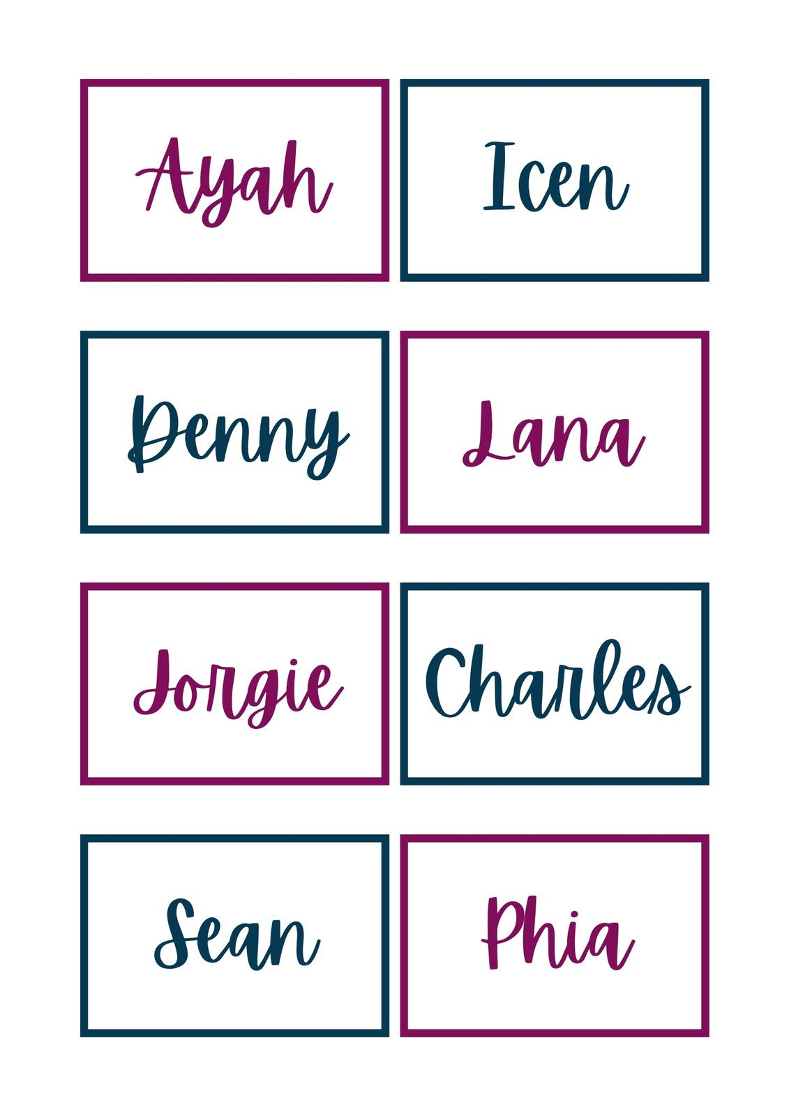 Free, Printable, Customizable Name Tag Templates | Canva in Free Printable Blank Name Tags