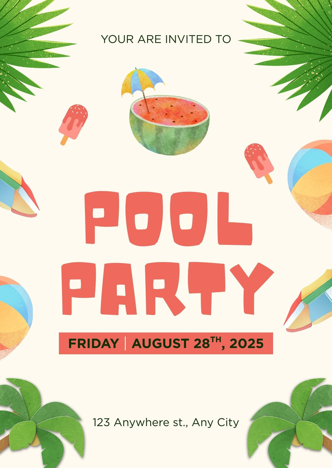 Free Printable, Customizable Pool Party Invitation Templates | Canva pertaining to Free Printable Birthday Pool Party Invitations