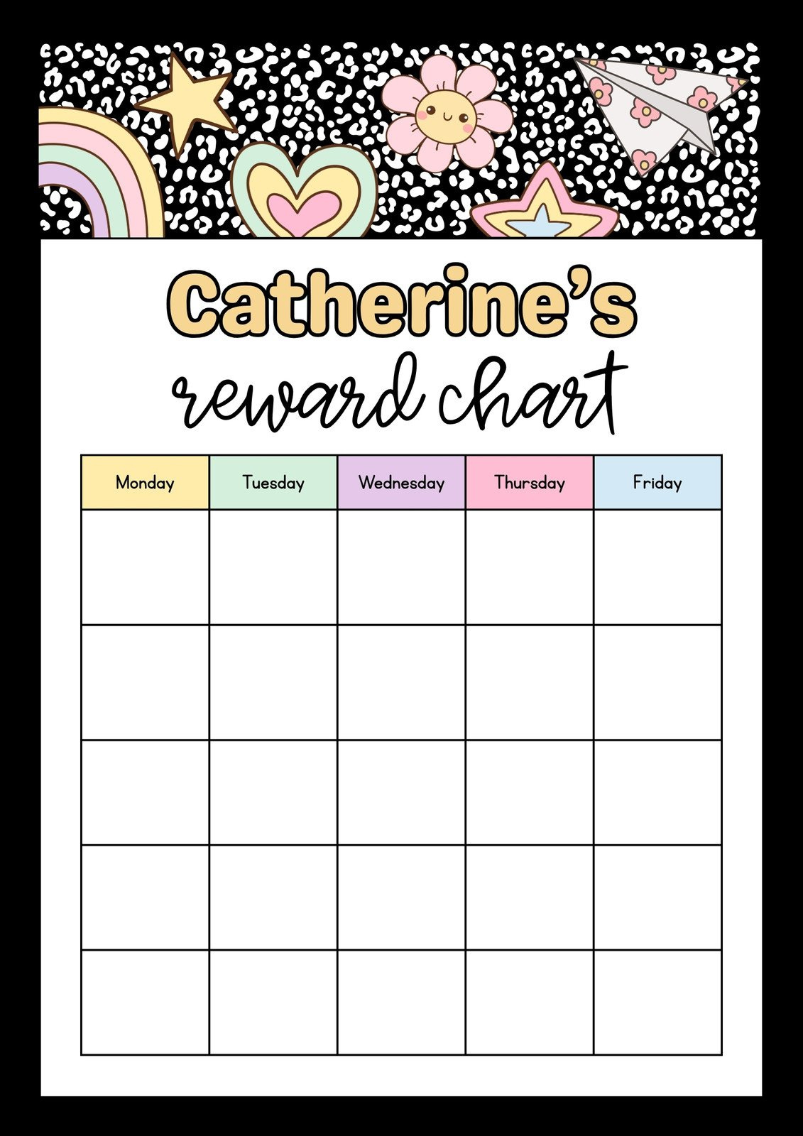 Free Printable, Customizable Reward Chart Poster Templates | Canva throughout FREE Printable Behavior Reward Charts