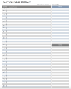 Free Printable Daily Calendar Templates | Smartsheet inside FREE Printable Blank Daily Calendar