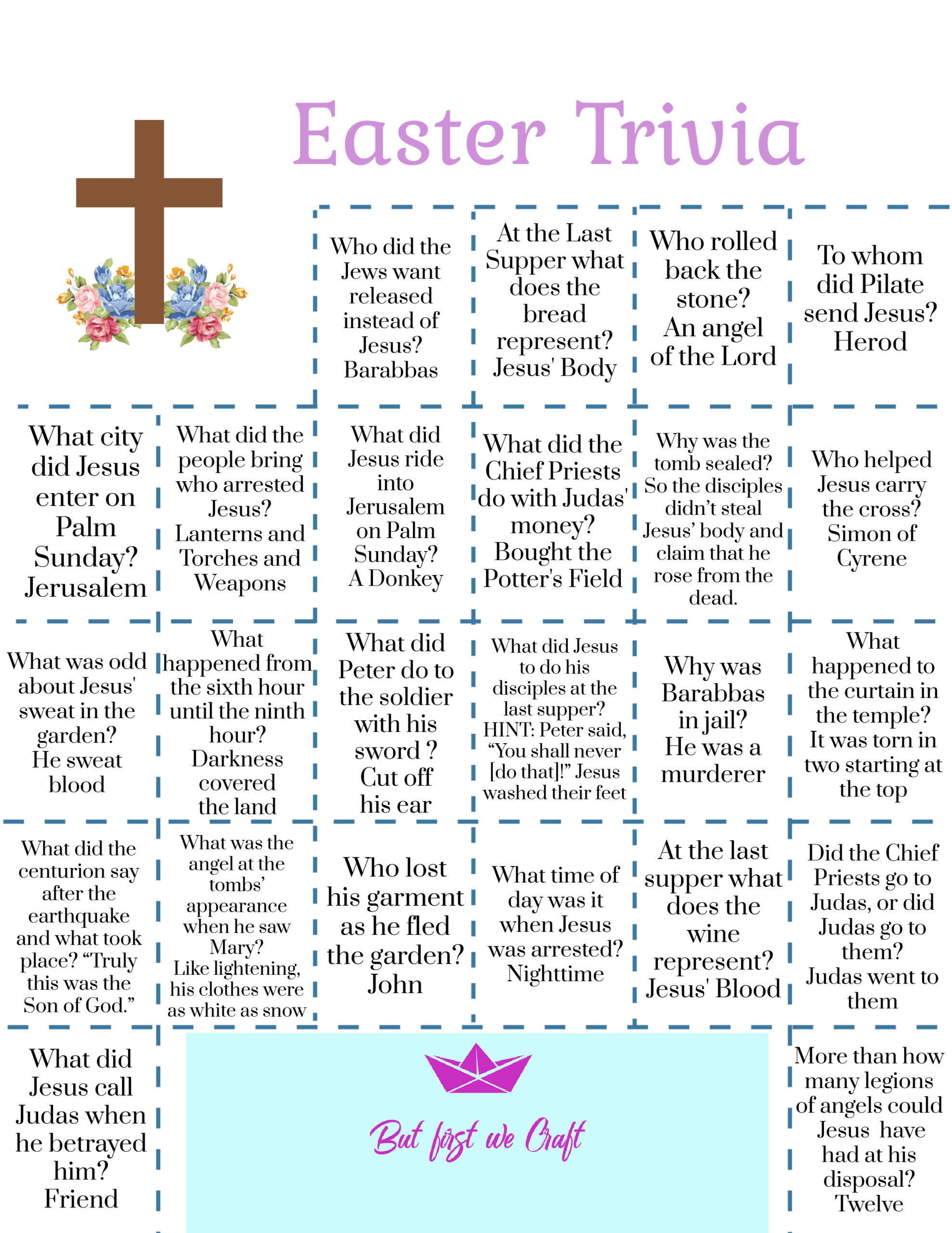 Free Printable Easter Trivia – But First We Craft for Free Printable Bible Quizzes For Adults