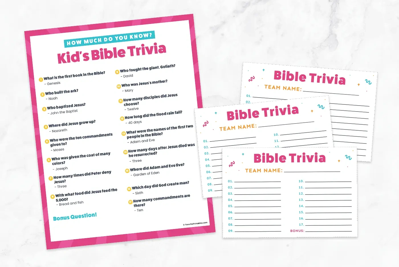 Free Printable Easy Bible Trivia For Kids - Favorite Printables regarding FREE Printable Bible Trivia Questions