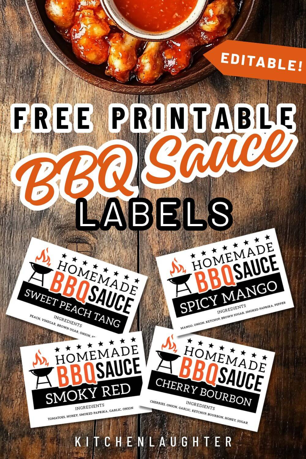 Free Printable &amp;amp; Editable Bbq Sauce Labels - Kitchen Laughter regarding Free Printable Bbq Sauce Labels