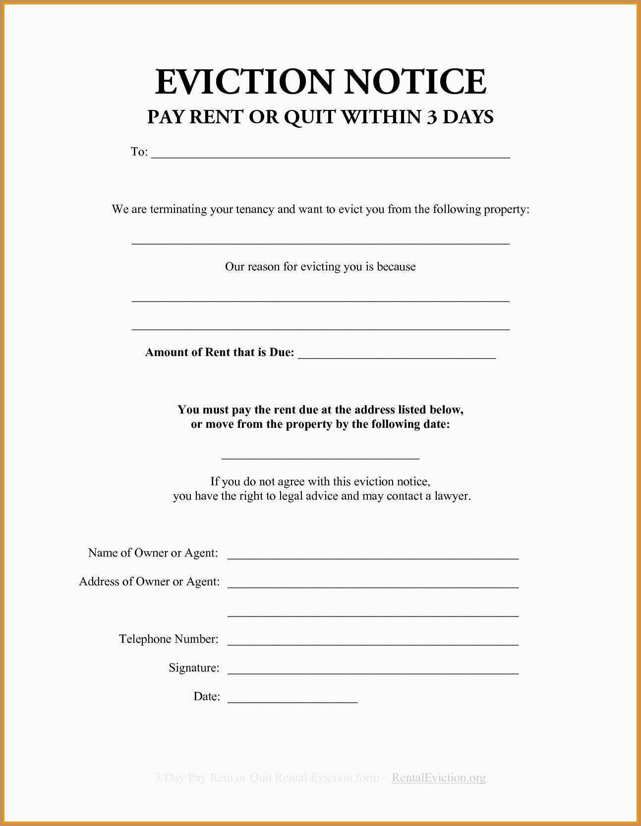 Free Printable Eviction Notice - Printable Party Favors within FREE Printable Blank Eviction Notice