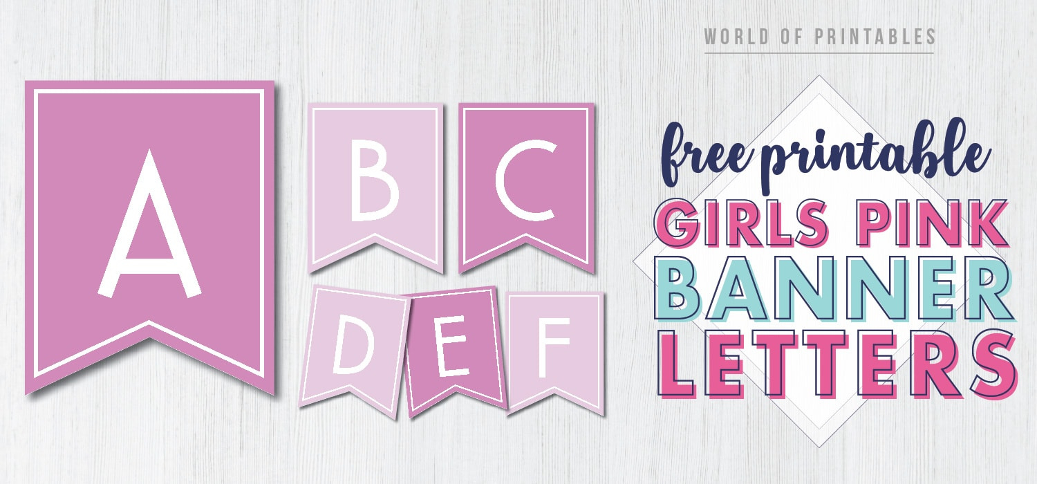 Free Printable Girls Pink Banner Letters - World Of Printables pertaining to Free Printable Banner Letters Pink