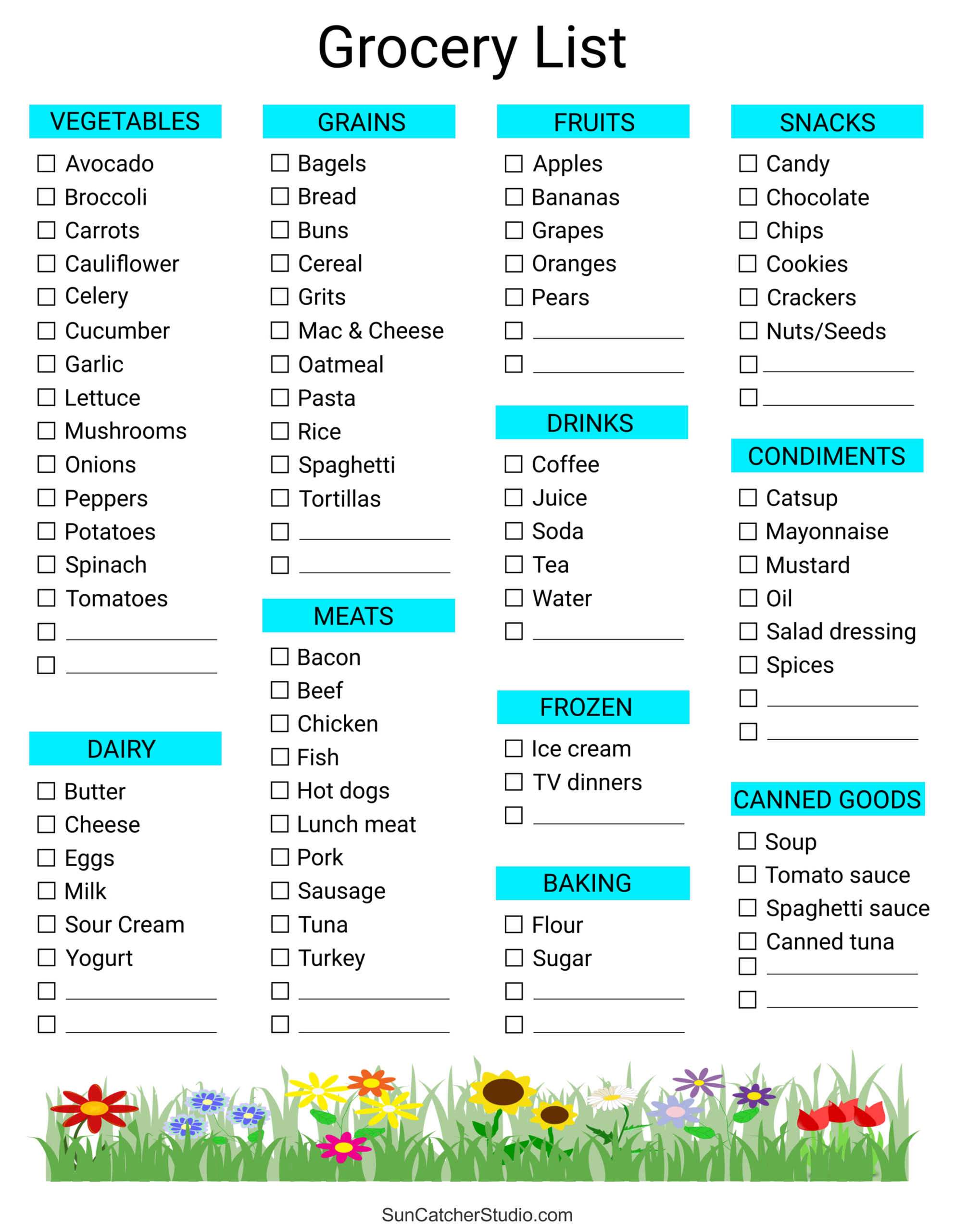 Free Printable Grocery List Templates (Pdf): Shopping Lists – Free inside Free Printable Basic Grocery List