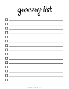 Free Printable Grocery List Templates (Pdf): Shopping Lists – Free intended for FREE Printable Blank Grocery List