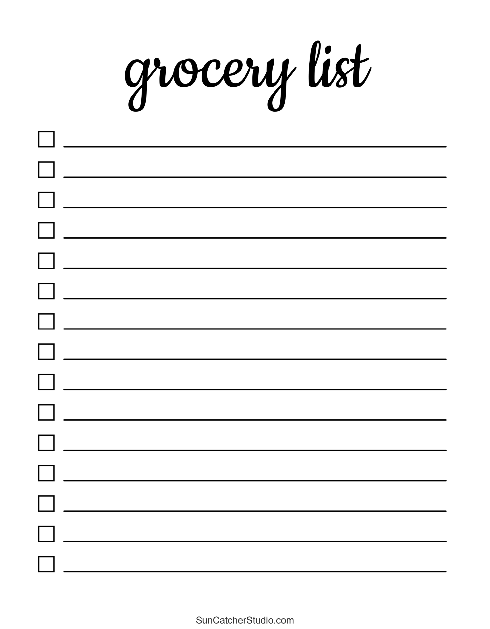 Free Printable Grocery List Templates (Pdf): Shopping Lists – Free with Free Printable Basic Grocery List