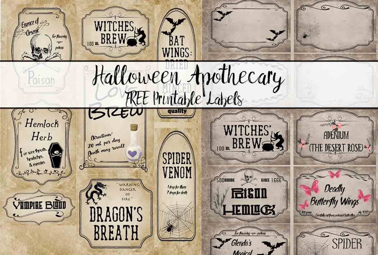 Free Printable Halloween Apothecary Labels: 16 Designs Plus Blanks! intended for FREE Printable Blank Apothecary Labels