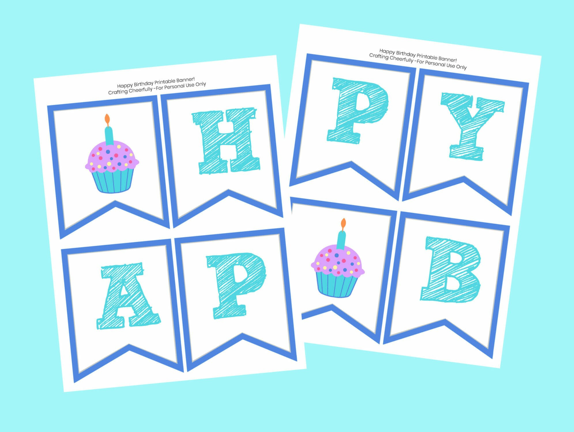 Free Printable Happy Birthday Banner! - Crafting Cheerfully with regard to FREE Printable Birthday Banners Personalized