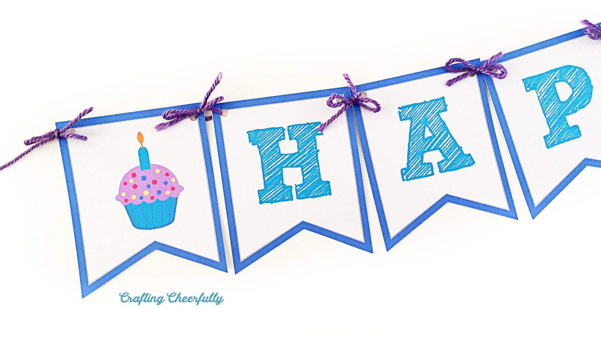 Free Printable Happy Birthday Banner! - Crafting Cheerfully within Free Printable Birthday Banner Template