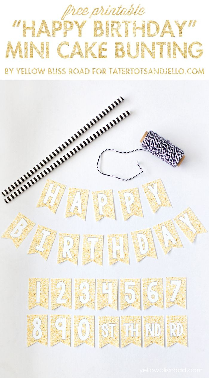 Free Printable Happy Birthday Mini Cake Bunting intended for Free Printable Birthday Cake Banner