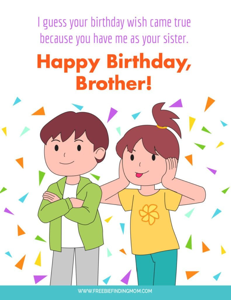 Free Printable Happy Birthday Quotes For Brother within Free Printable Big Brother Cards