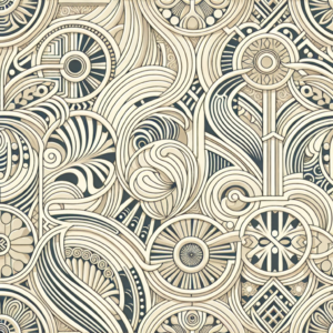 Free Printable Ivory Cream Art Deco Pattern Scrapbook Paper with regard to FREE Printable Art Deco Images