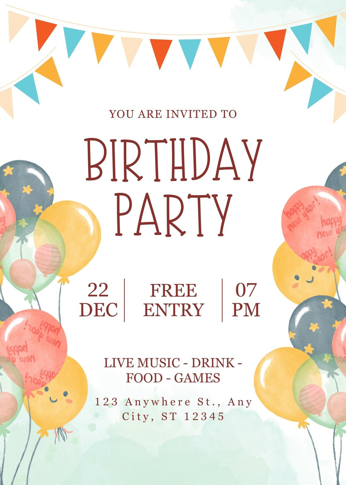 Free Printable Kids Birthday Invitation Templates | Canva pertaining to FREE Printable Birthday Invitations For Kids