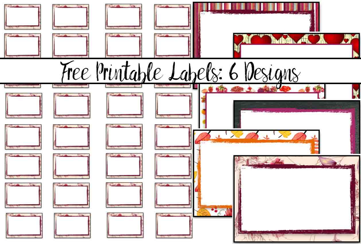 Free Printable Labels: 6 Different Designs regarding FREE Printable Blank Labels For Jars