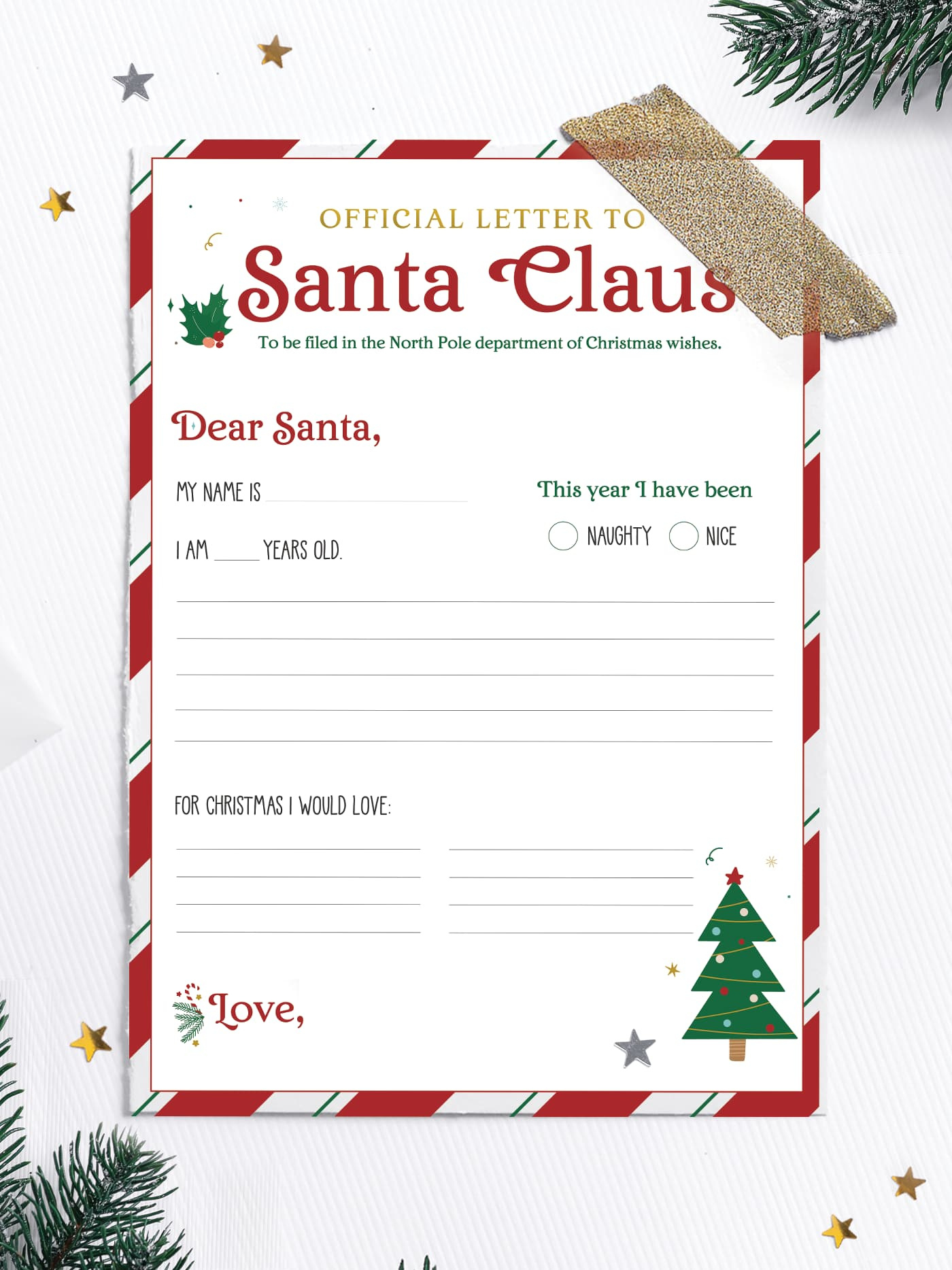 Free Printable Letter To Santa Template - Favorite Printables with FREE Printable Blank Letters to Santa