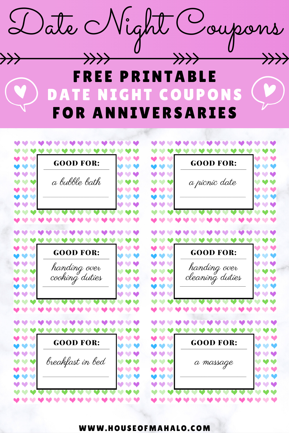 Free Printable Love Coupons &amp;amp; Date Night Coupons with regard to Free Printable Blank Date Night Cards