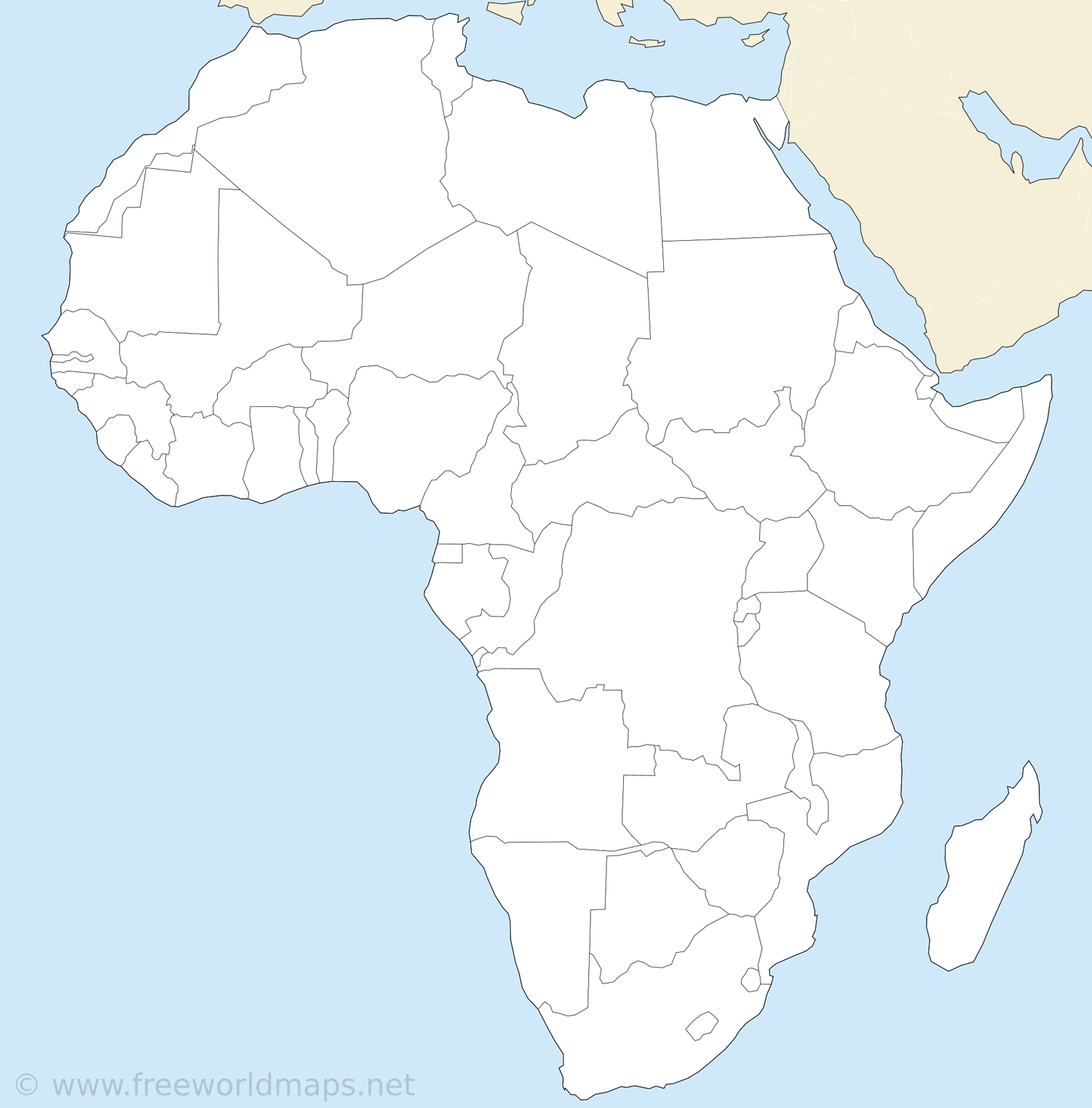 Free Printable Maps Of Africa regarding FREE Printable Blank Map of Africa