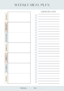 Free Printable Meal Planner Templates To Edit Online | Canva for FREE Printable Blank Menu Planner