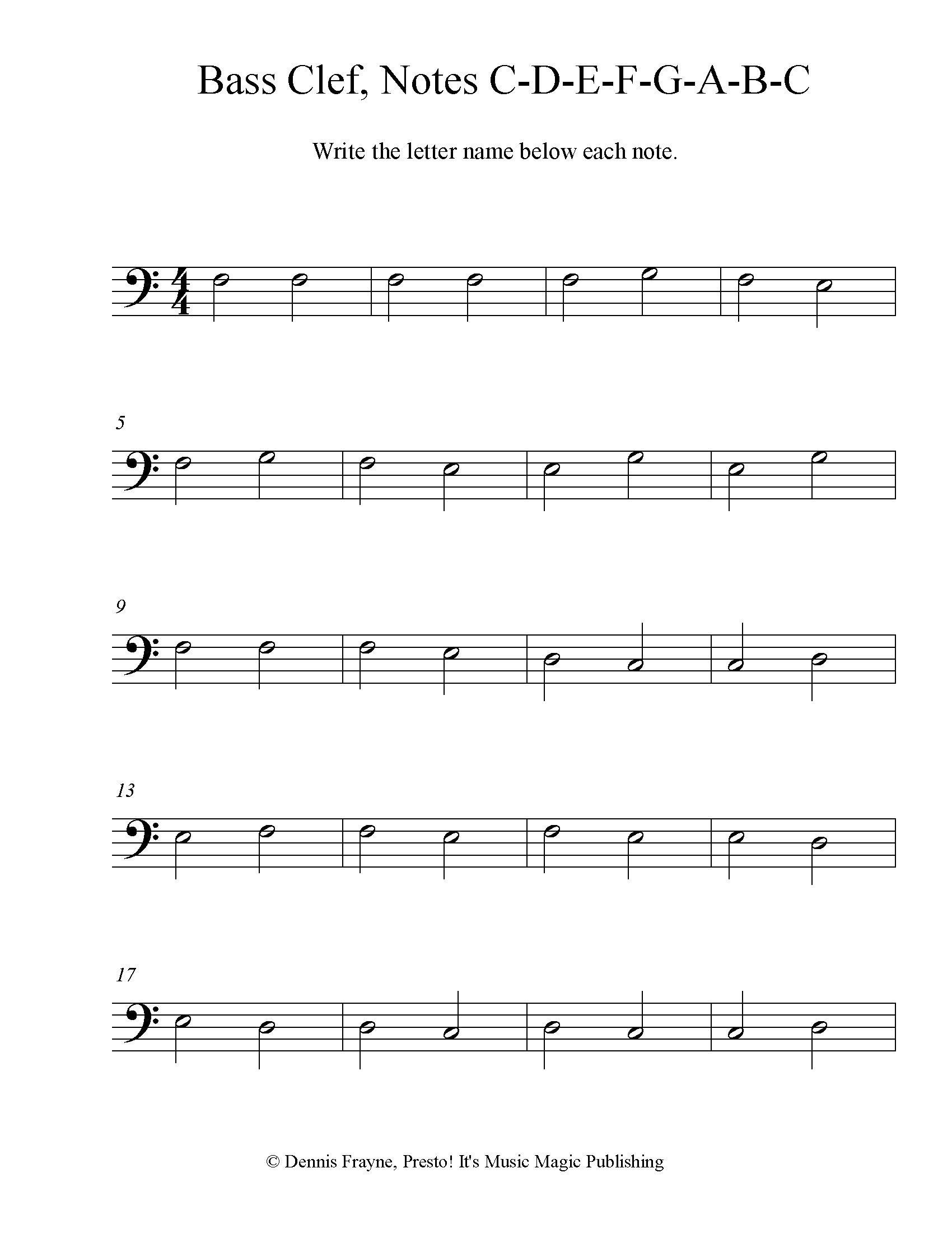 Free! Printable Music Note Naming Worksheets — Presto! It&amp;#039;S Music inside Free Printable Bass Clef Notes