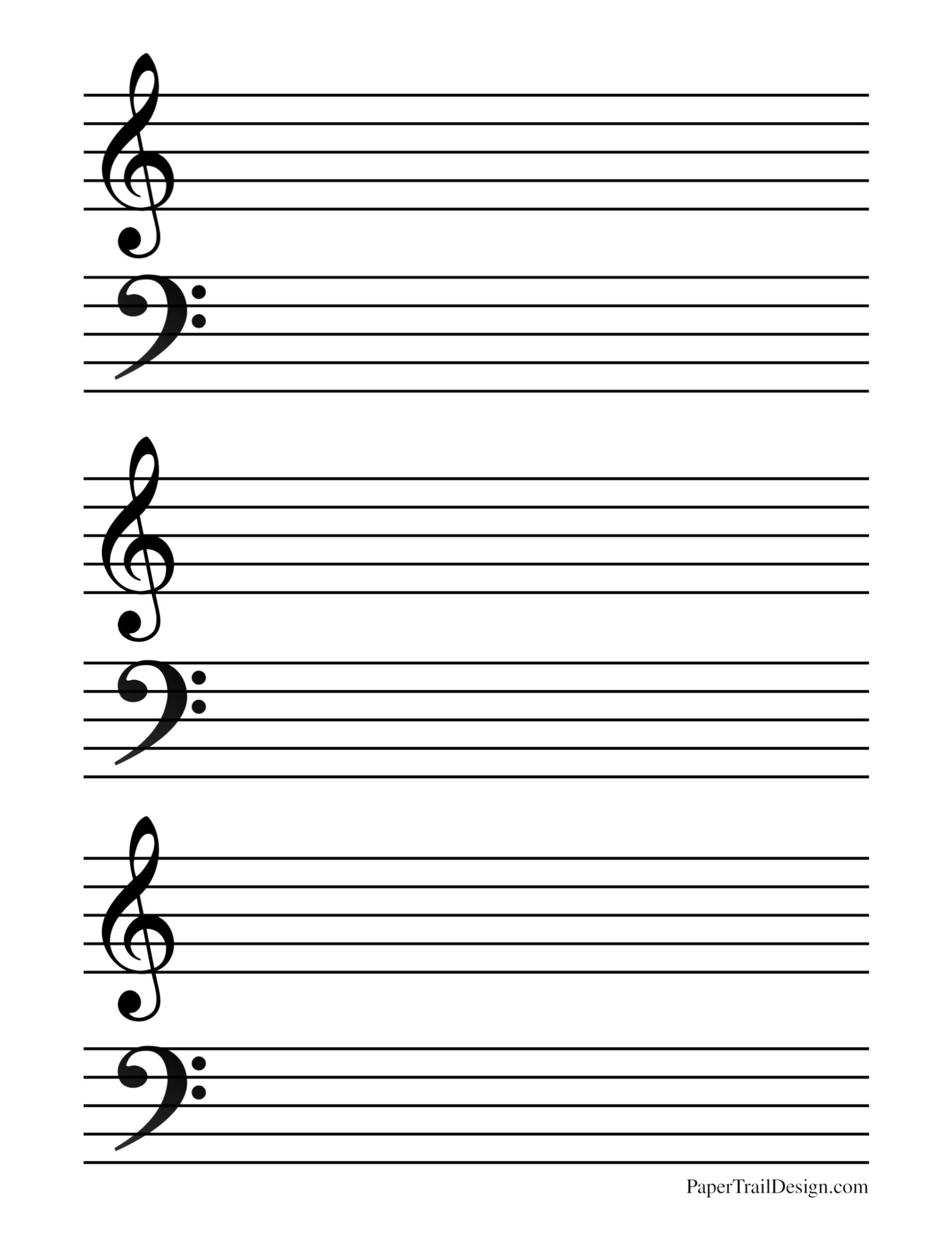 Free Printable Music Staff Paper - Paper Trail Design for FREE Printable Blank Staff Paper