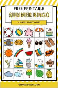 Free Printable Picture Bingo Cards (Summer Edition) in Free Printable Beach Bingo Cards