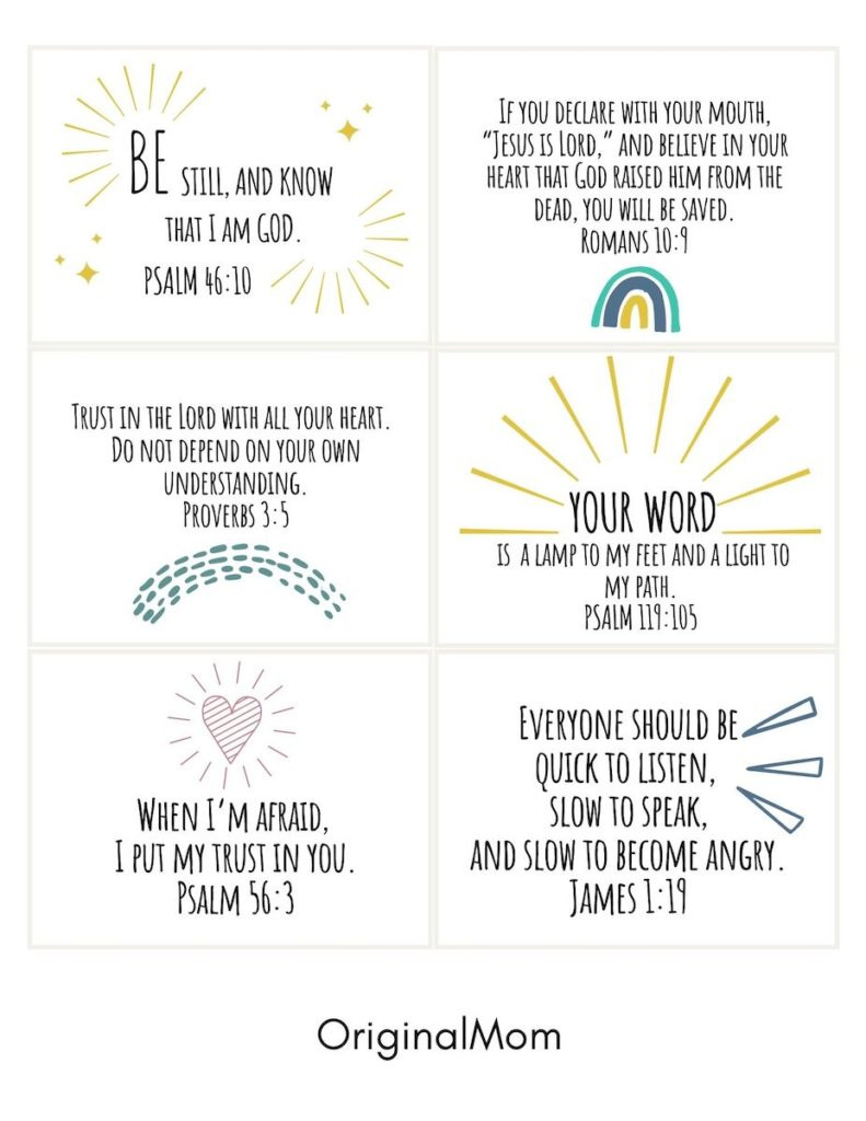 Free Printable Scripture Cards For Toddlers - Originalmom with Free Printable Bible Memory Verse Cards