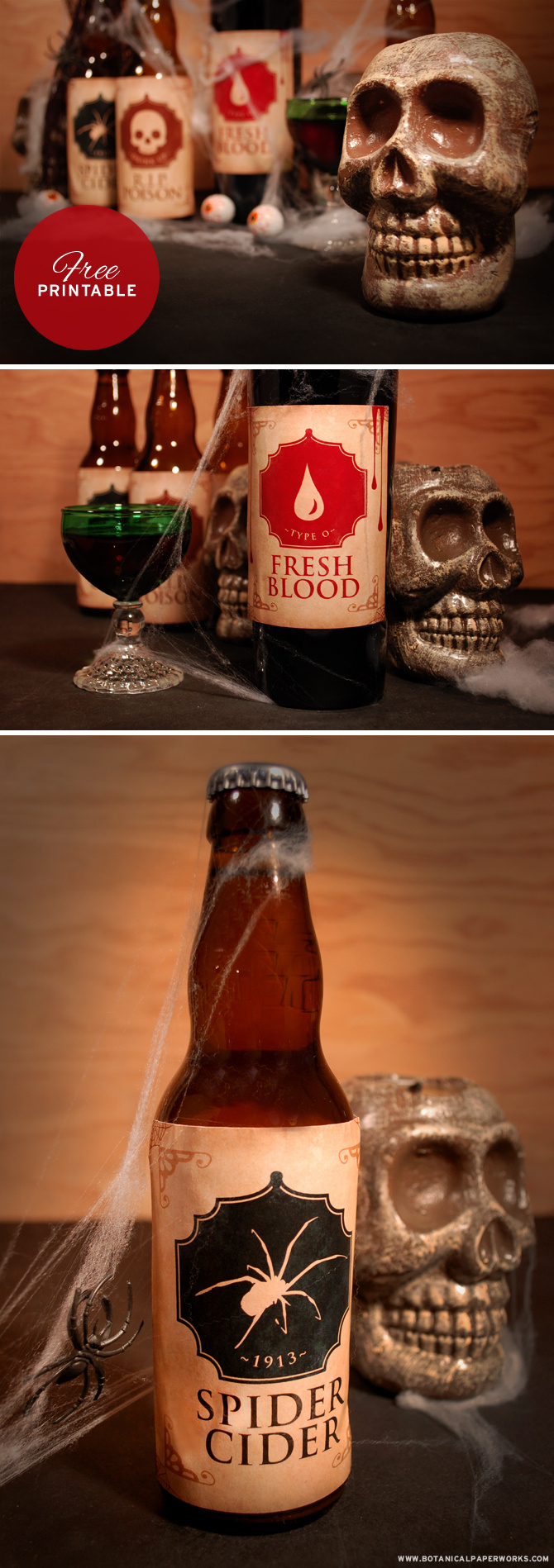 Free Printable} Spooky Halloween Bottle Labels - Botanical Paperworks with Free Printable Beer Bottle Labels