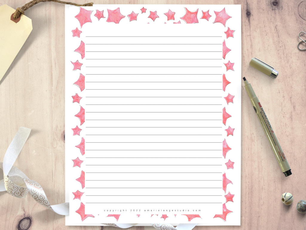 Free Printable Stationery Borders (&amp;amp; Matching Envelope Liners inside FREE Printable Birthday Stationery Borders