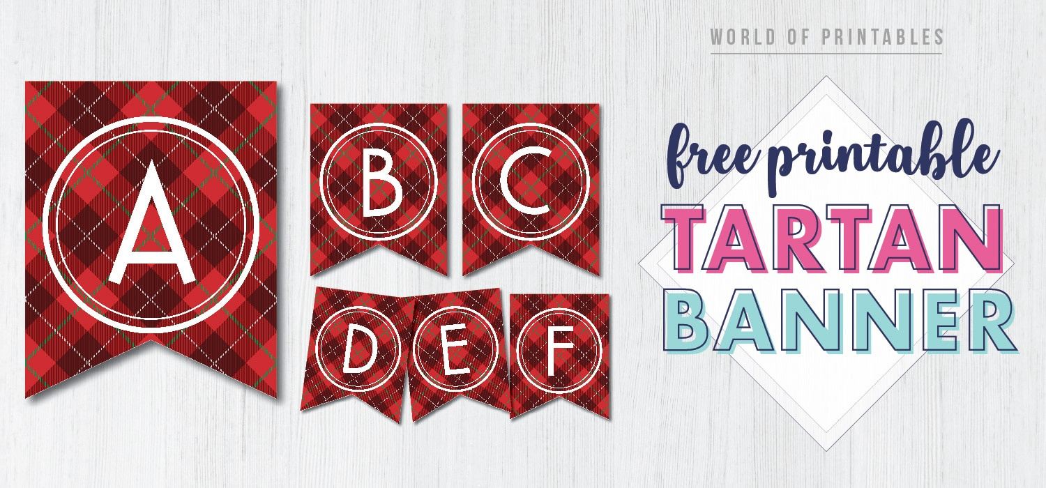 Free Printable Tartan Banner Letters - World Of Printables within Free Printable Banner Letters Red