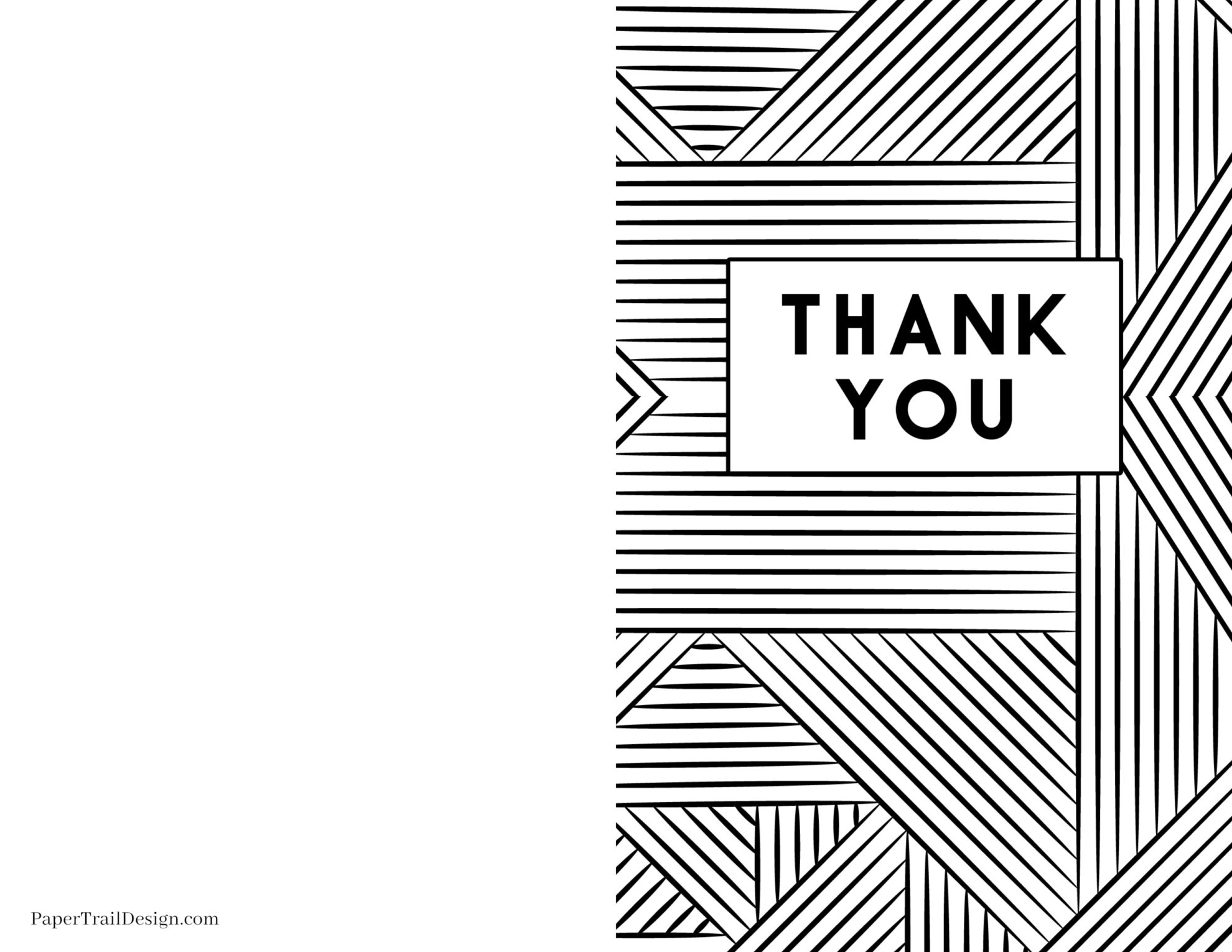 Free Printable Thank You Cards - Paper Trail Design regarding Free Printable Blank Thank You Cards
