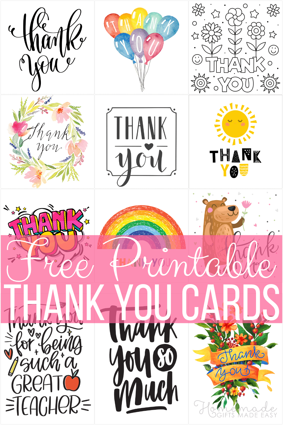 Free Printable Thank You Cards within Free Printable Blank Thank You Cards