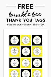 Free Printable Thank You Tags - Bumble Bee - Instant Download pertaining to Free Printable Bumble Bee Thank You Cards