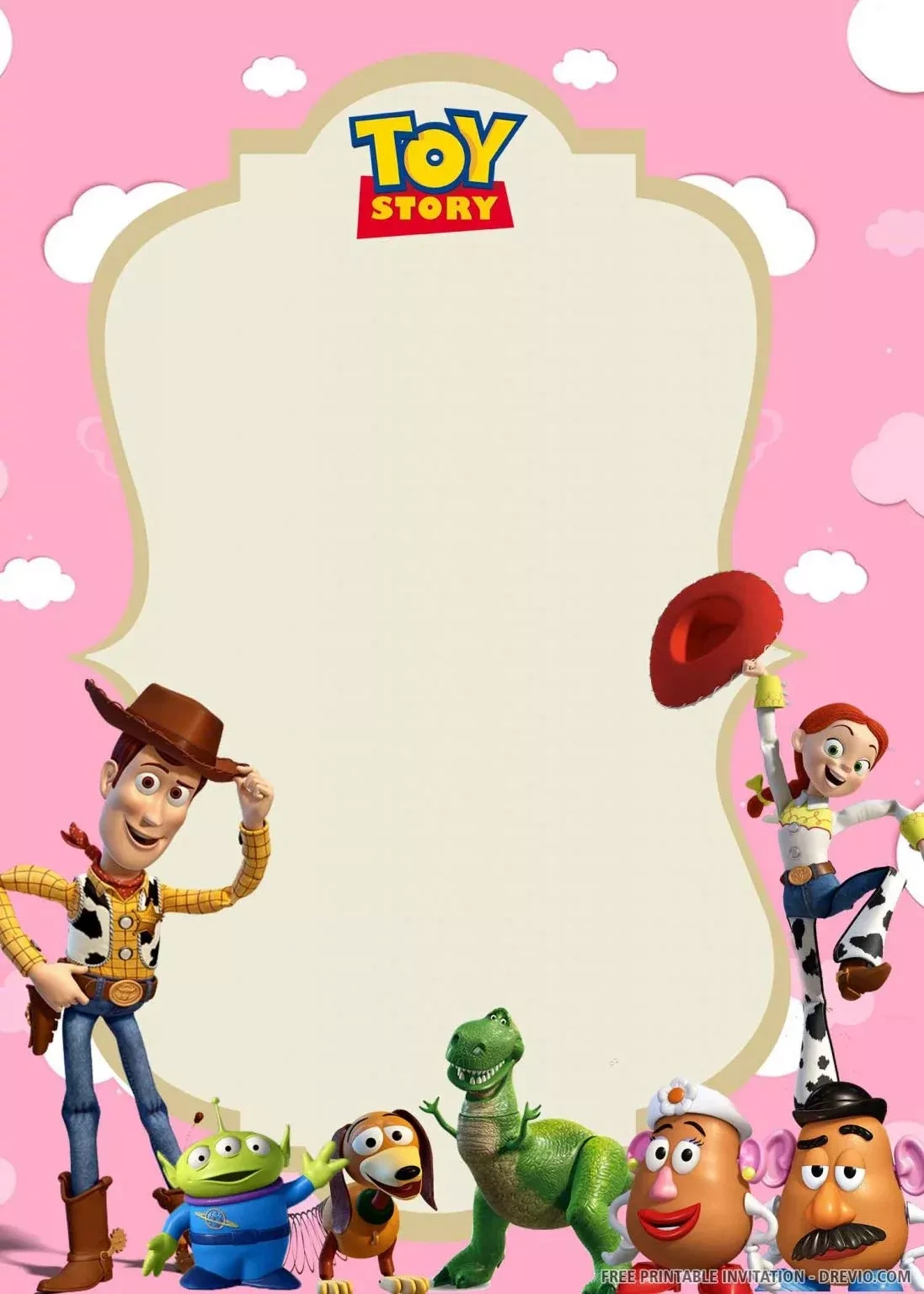Free Printable) – Toy Story Birthday Invitation Template intended for FREE Printable Blank FREE Printable Toy Story Invitations