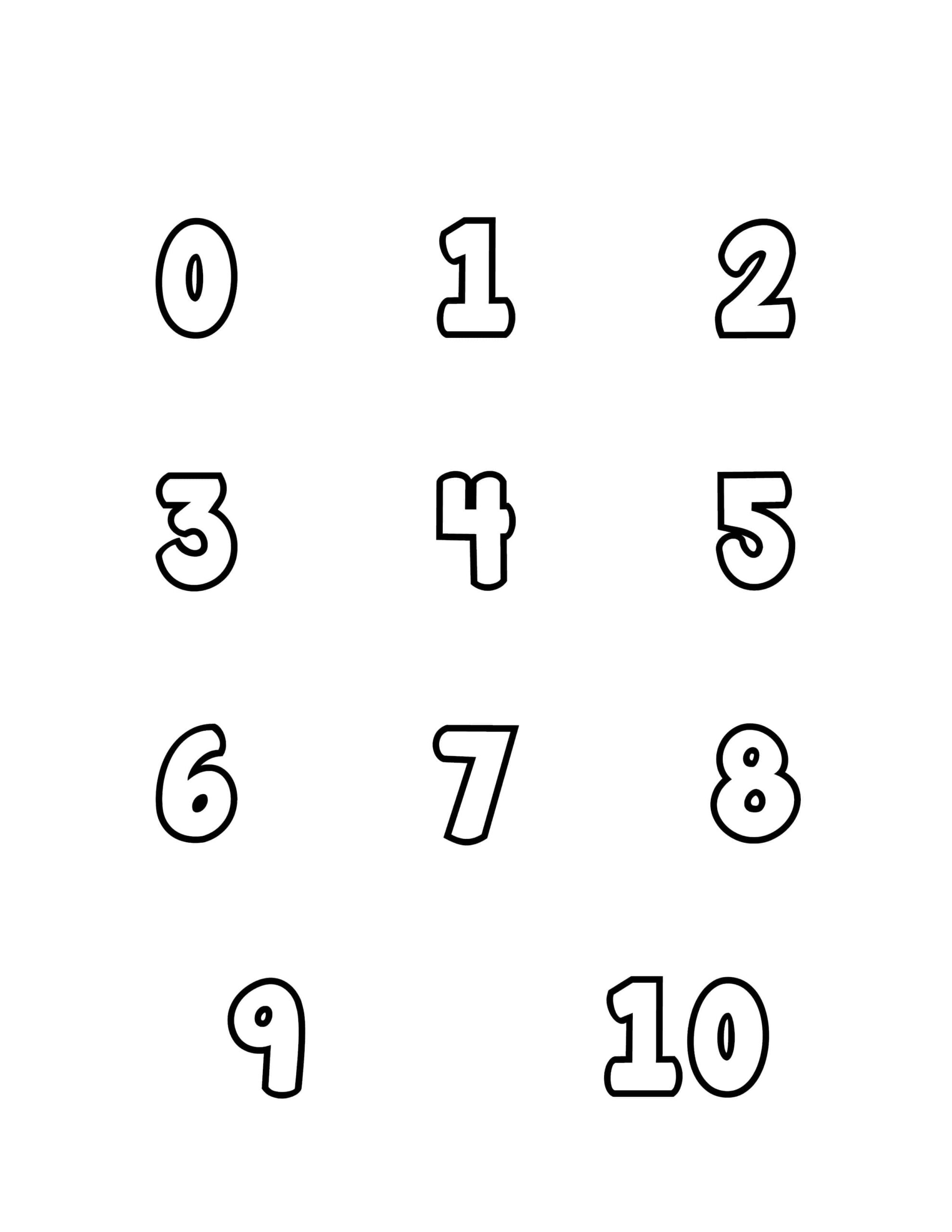 Free Printable Tracing Numbers: Bubble Numbers Set 0 To 10 inside Free Printable Bubble Letters And Numbers