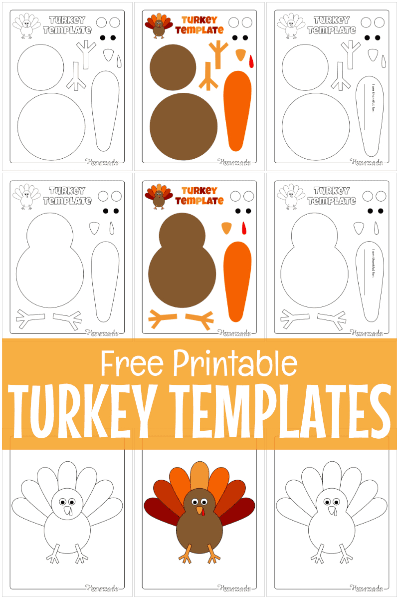 Free Printable Turkey Templates For Thanksgiving Crafts for FREE Printable Blank Turkey Template