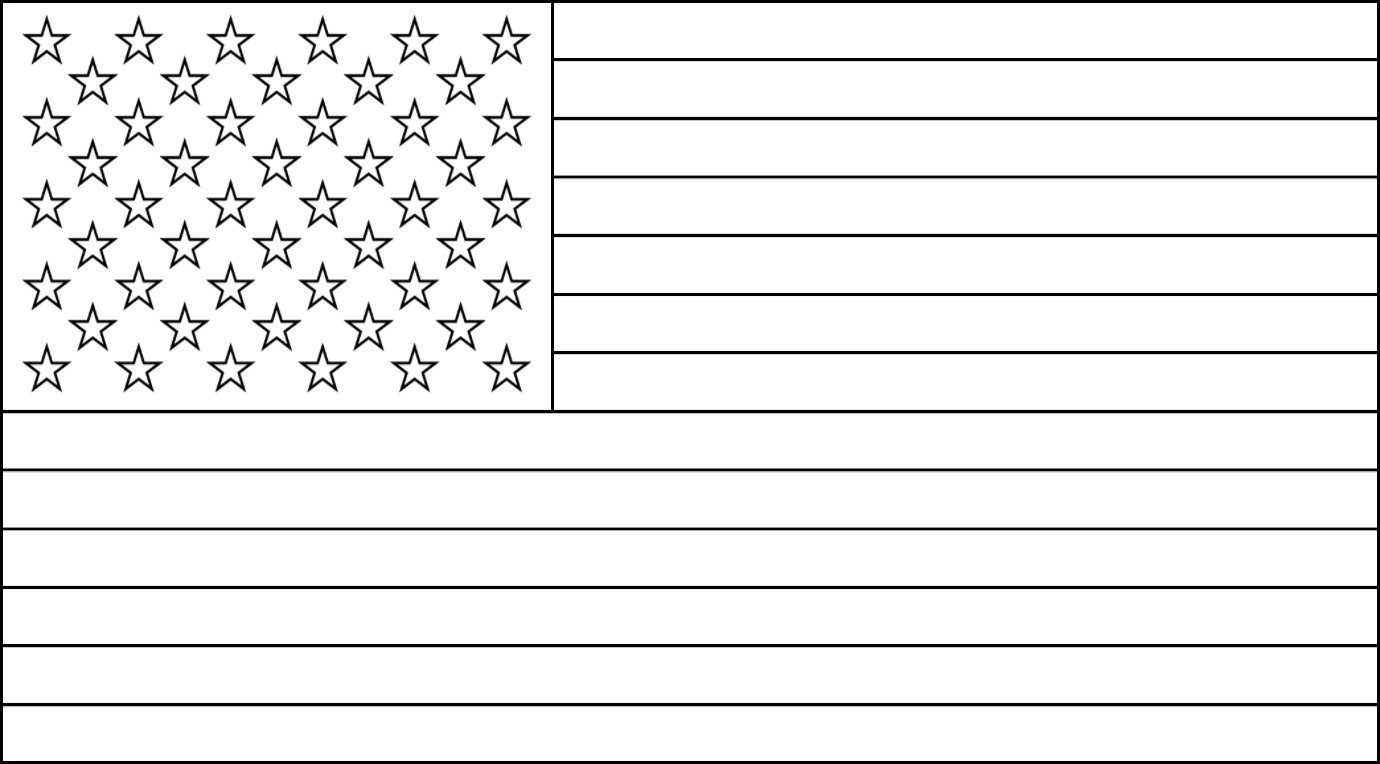 Free Printable Us Flags &amp;amp; American Flag Color Book Pages with FREE Printable Blank Flag Template
