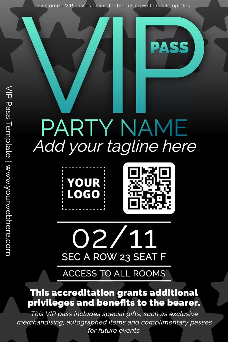 Free Printable Vip Pass Templates pertaining to FREE Printable Backstage Pass Template