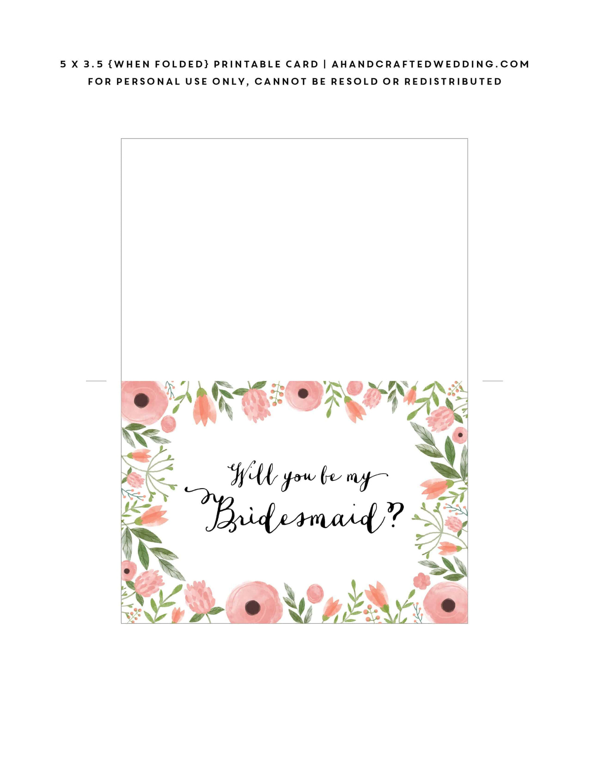 Free Printable Will You Be My Bridesmaid Card | Mountain Modern Life % inside Free Printable Bridesmaid Card Template