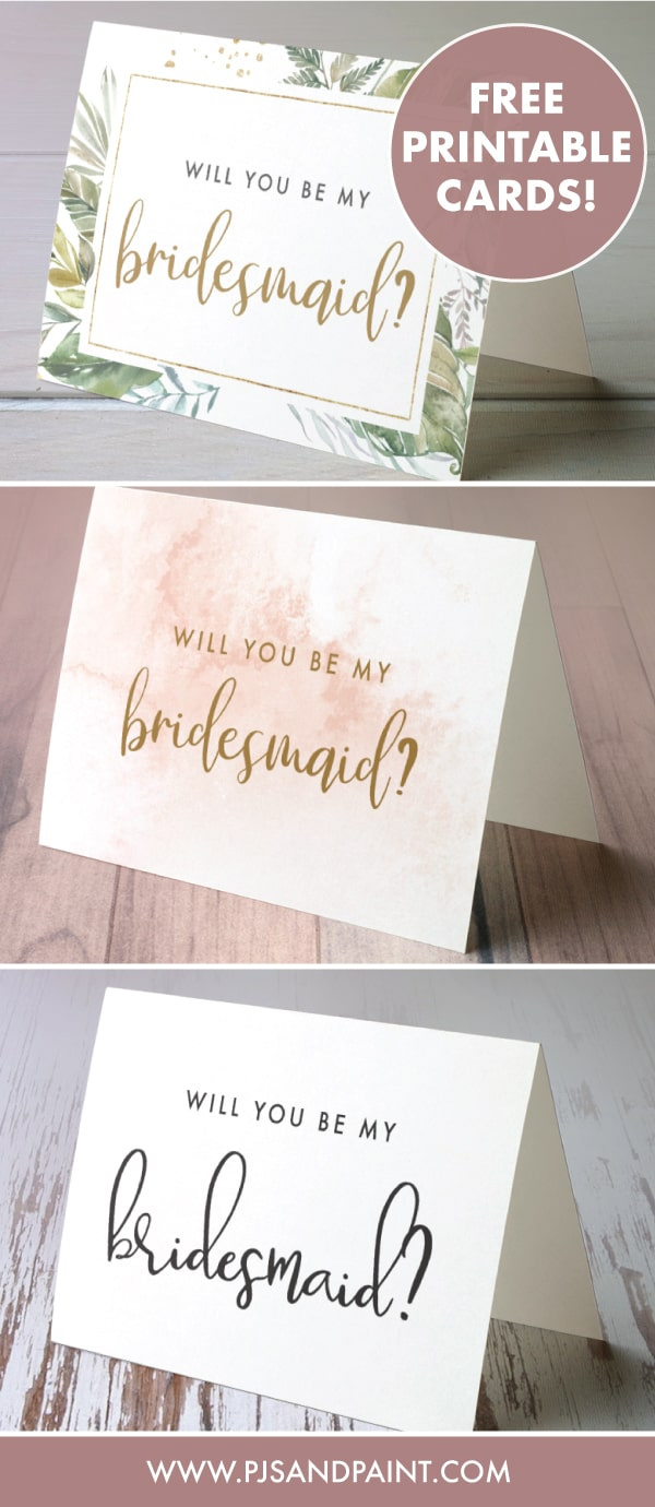 Free Printable Will You Be My Bridesmaid Cards - Volume 2 - Pjs for Free Printable Bridesmaid Card Template
